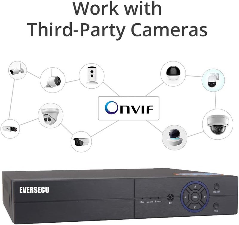 EVERSECU 4CH 1080P 5-in-1 HD Analog Hybrid DVR&NVR Supports Up to 5MP IP Camera+2MP AHD/TVI/CVI Camera and 960H Analog Camera Standalone DVR CCTV Surveillance Security System Video Recorder (No HDD) - Image 4